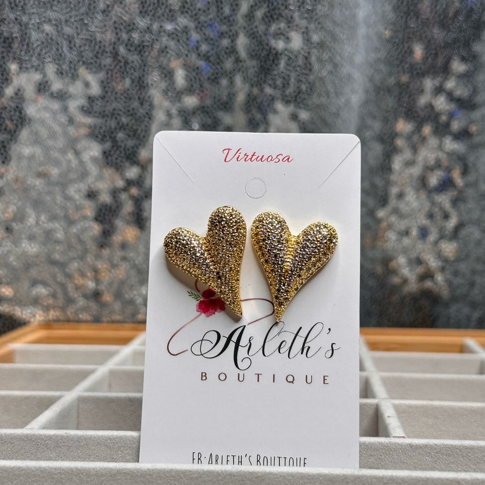 Gold Heart Earrings